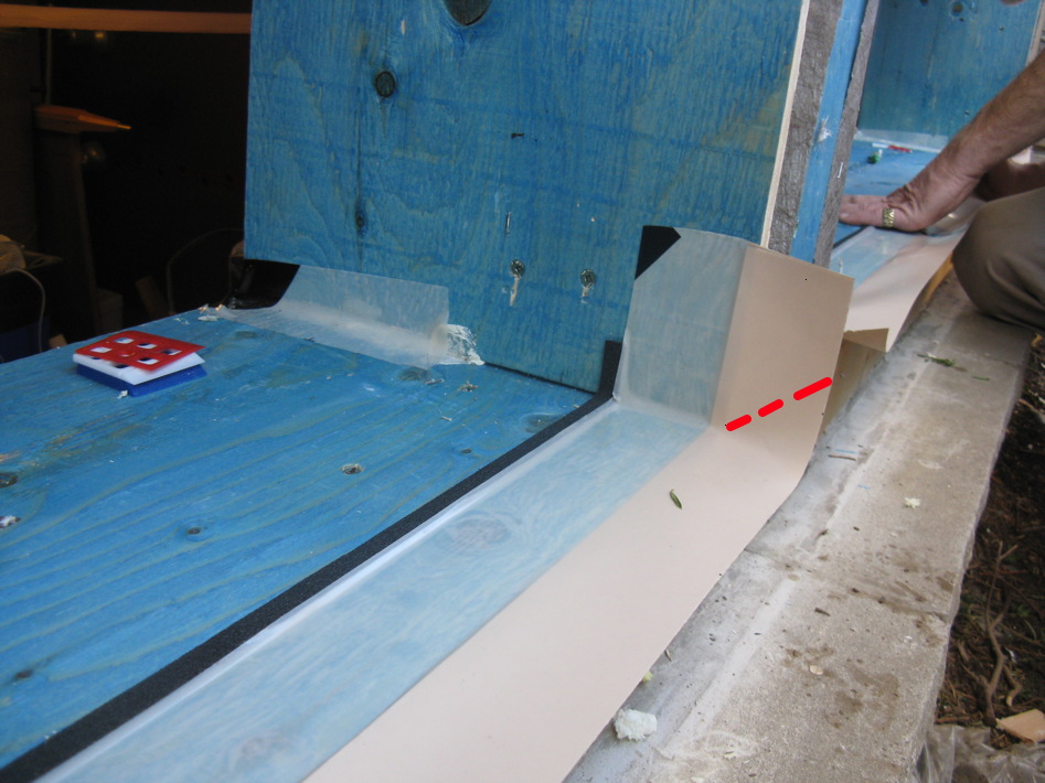 Window sill pan using flashing tape with custom back dam
